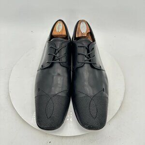 Louis Vuitton Men Size 9.5 Black Leather Stitch Cap Toe Lace Up Derby Dress Shoe